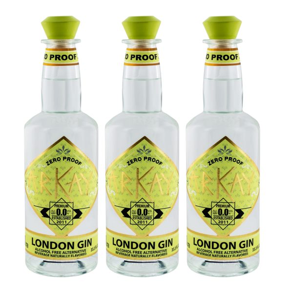 Deal 24 Bottles Arkay Zero Proof  London Gin Alternative 33.3 FL OZ / 1 Liter