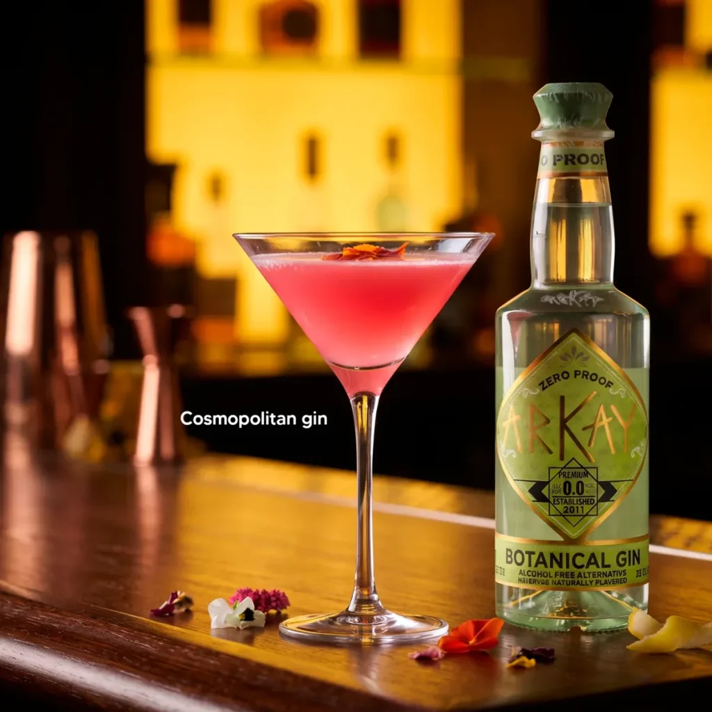 Cosmopolitan mocktail made with ARKAY Botanical Gin Alternative