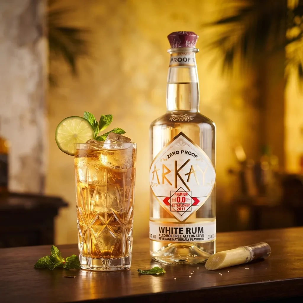 Cuba Libre mocktail made with ARKAY White Rum Alternative